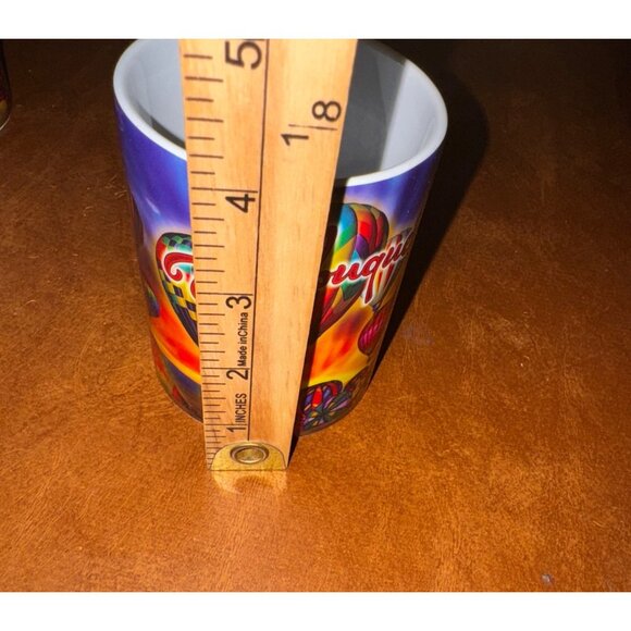 Albuquerque Balloon Fiesta Ceramic Coffee Mugs Set Of 2 Vibrant Colors 11 Oz Cap - Picture 4 of 5